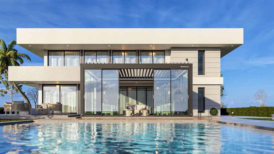 Poolside Villa — outdoor systems visualization